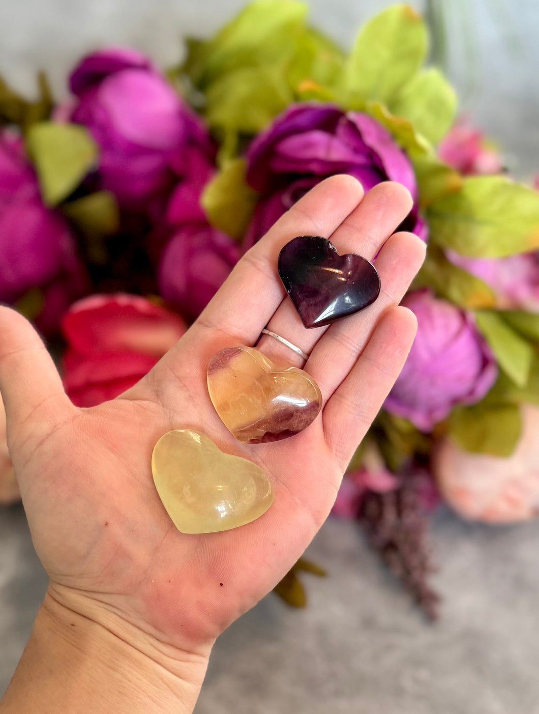 CANDY Fluorite Hearts, Ethically sourced Crystal Hearts