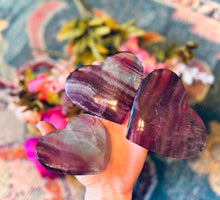 Load image into Gallery viewer, Large CANDY Fluorite Hearts, Ethically sourced Crystal Hearts
