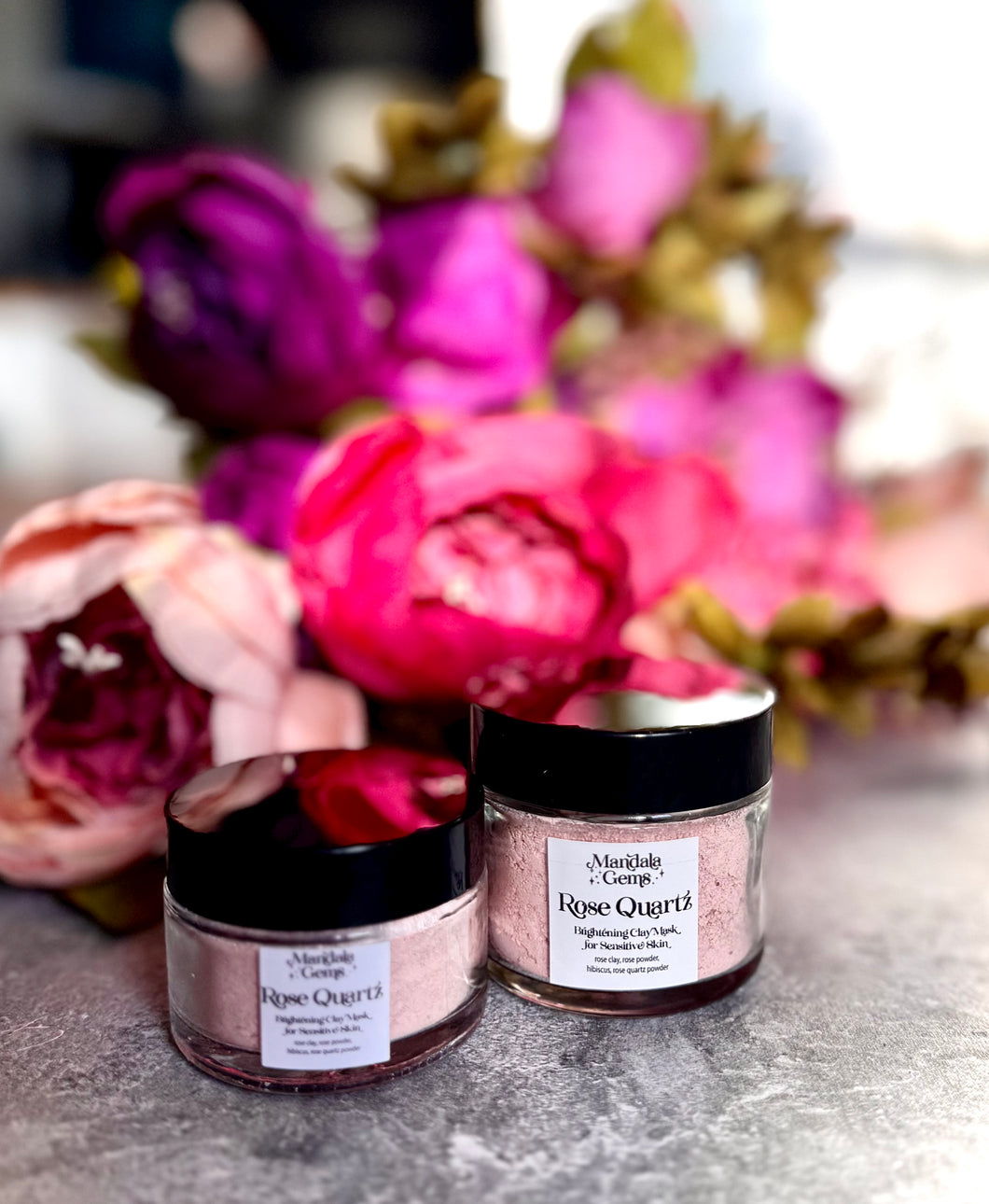 rose quartz clay mask