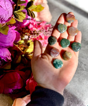 Load image into Gallery viewer, 2 cm Crystal Hearts for Valentines Day, You Choose Red Jasper, Fluorite, Carnelian, Rose Quartz, Moss Agate, Yellow
