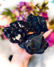 Load image into Gallery viewer, RARE Black Rose Fluorite Specimens, Fluoresce Red or Pink
