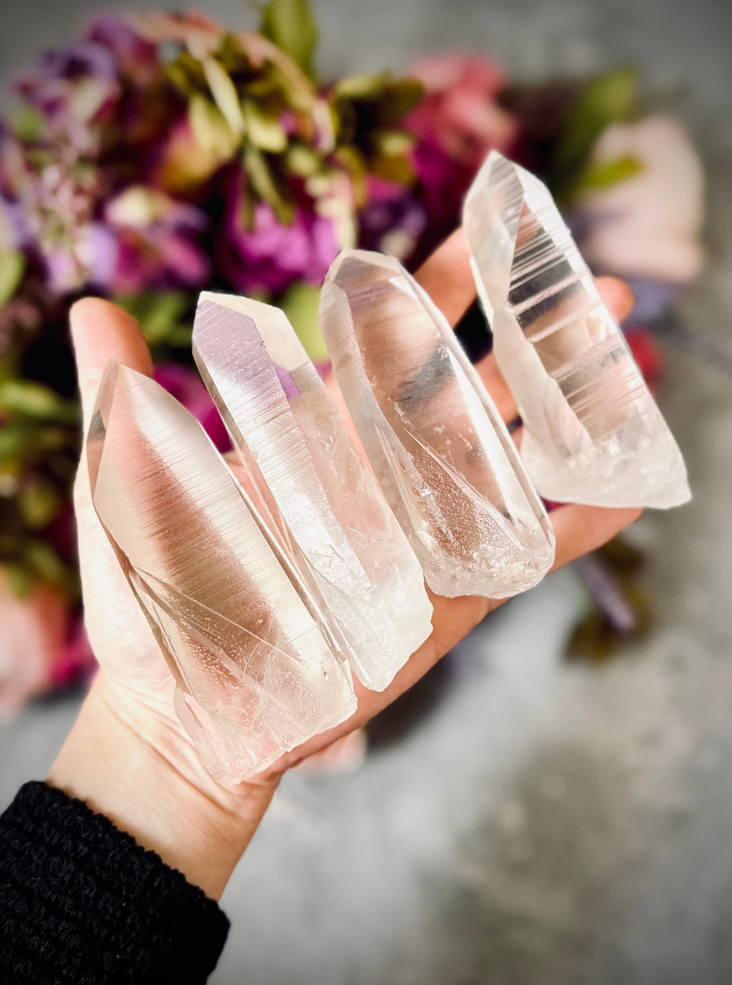 Silver Lumurian Quartz Points, Lemurian Seed Quartz