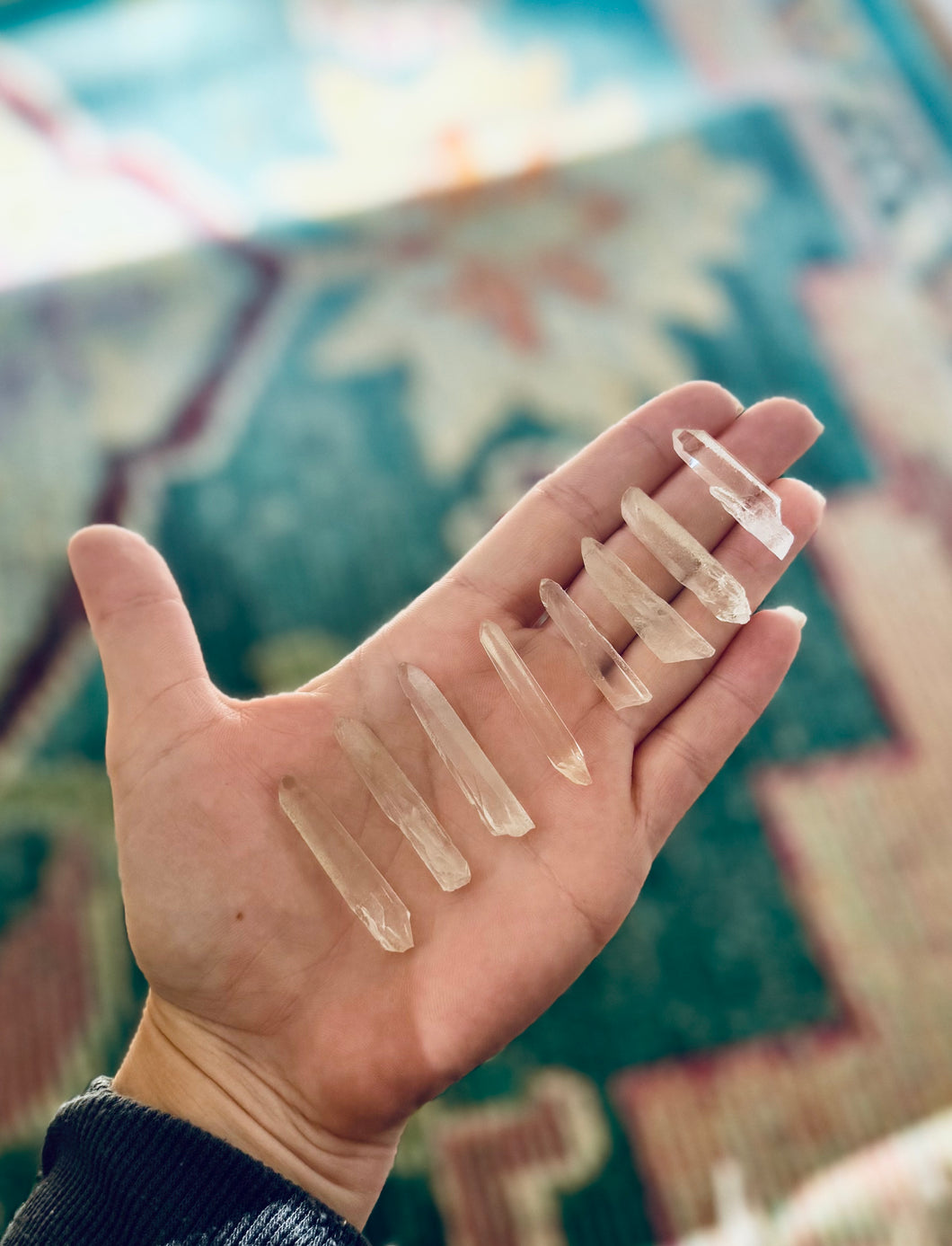 Silver Quartz Points, Raw Clear Quartz Points from Brazil