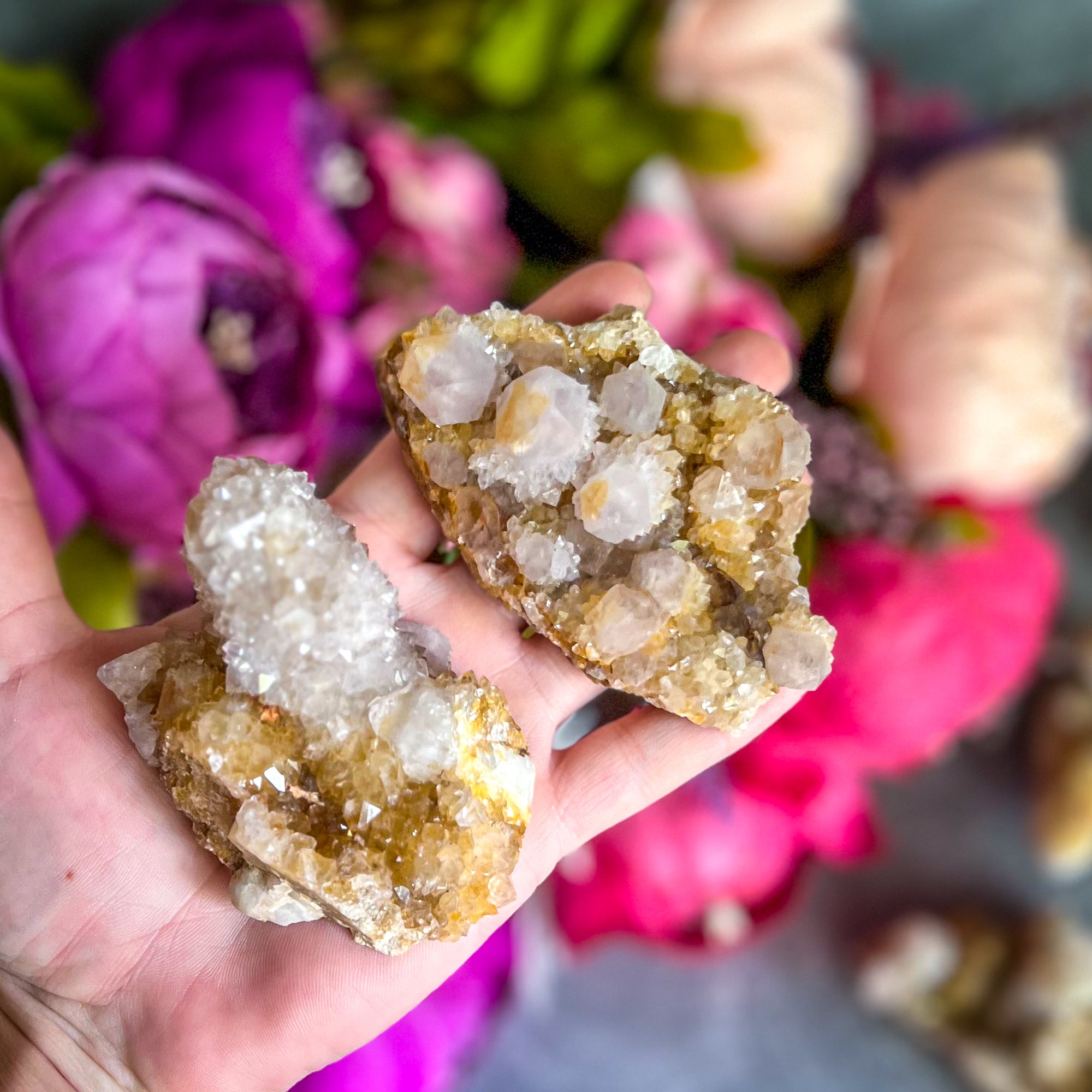 Large Spirit Quartz Points + Cactus Quartz Clusters – Mandala Gems