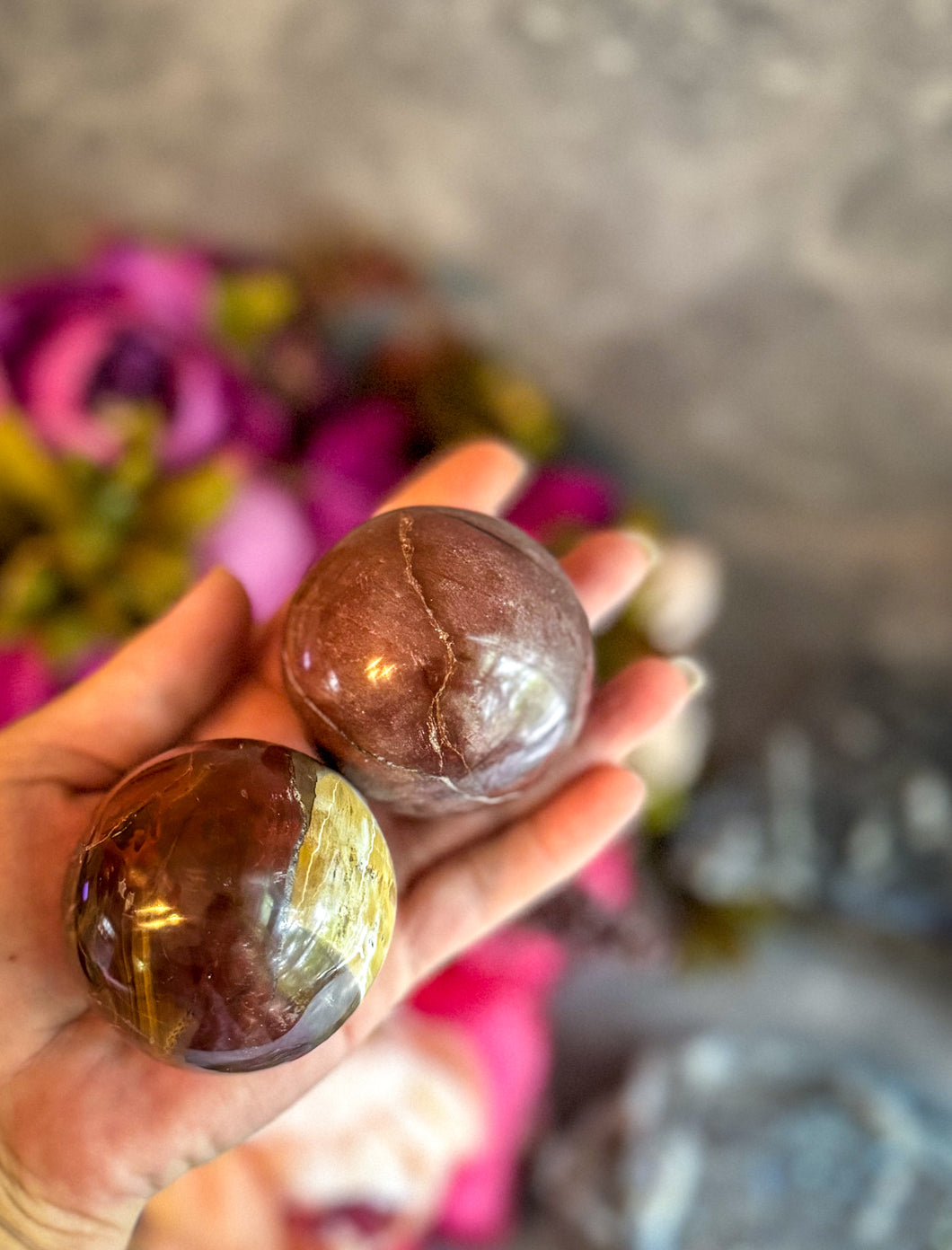 Petrified Wood Balls, Ethically Sourced Crystal Sphere