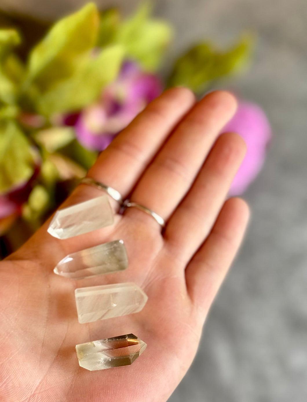 Green Phantom Quartz Mini Towers, Polished Phantom Quartz