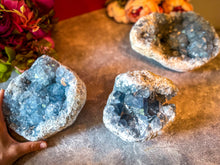 Load image into Gallery viewer, Ethically Sourced CELESTITE Clusters, 5.5 lbs - 10 lbs!
