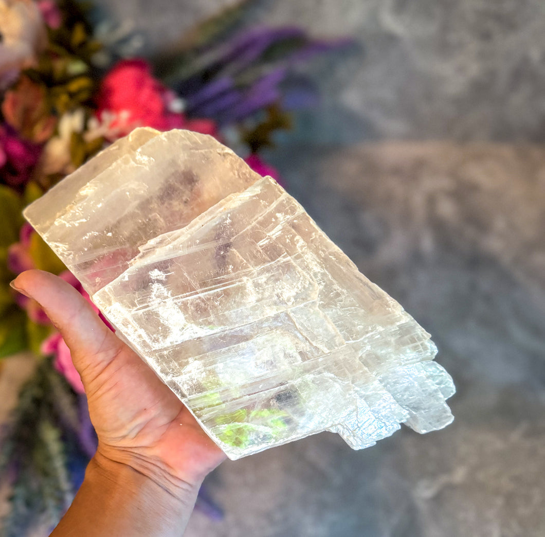 Genuine Huge Raw Selenite Specimens, Clear Large Selenite Slabs