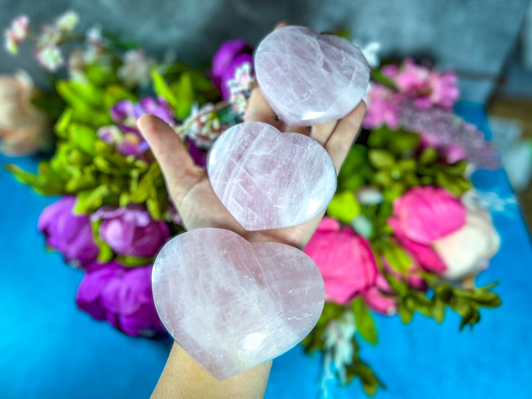 Rose Quartz Crystal Heart for Valentines Day Gift, Valentines Day Hearts