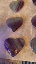 Load and play video in Gallery viewer, Large CANDY Fluorite Hearts, Ethically sourced Crystal Hearts
