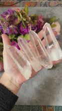 Load and play video in Gallery viewer, Silver Lumurian Quartz Points, Lemurian Seed Quartz
