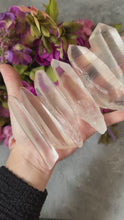 Load and play video in Gallery viewer, Silver Lumurian Quartz Points, Lemurian Seed Quartz
