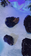 Load and play video in Gallery viewer, RARE Black Rose Fluorite Specimens, Fluoresce Red or Pink
