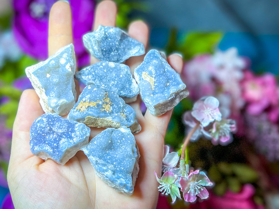 REAL Raw Blue Druzy Quartz Specimens