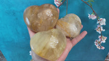 Load and play video in Gallery viewer, Golden Healer Hearts (also known as Yellow Hematoid Quartz)
