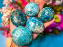 Load image into Gallery viewer, Blue Apatite Palmstones, Ethically Sourced Crystals
