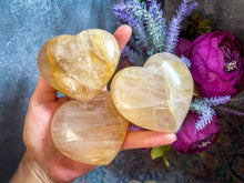 Load image into Gallery viewer, Golden Healer Hearts (also known as Yellow Hematoid Quartz)
