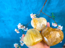 Load image into Gallery viewer, Golden Healer Hearts (also known as Yellow Hematoid Quartz)
