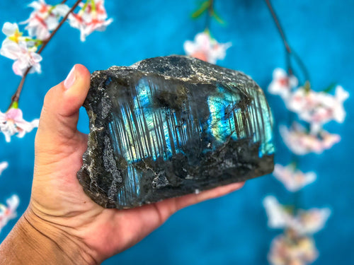 Standing  Labradorite crystal slabs