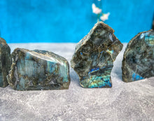 Load image into Gallery viewer, Standing  Labradorite crystal slabs
