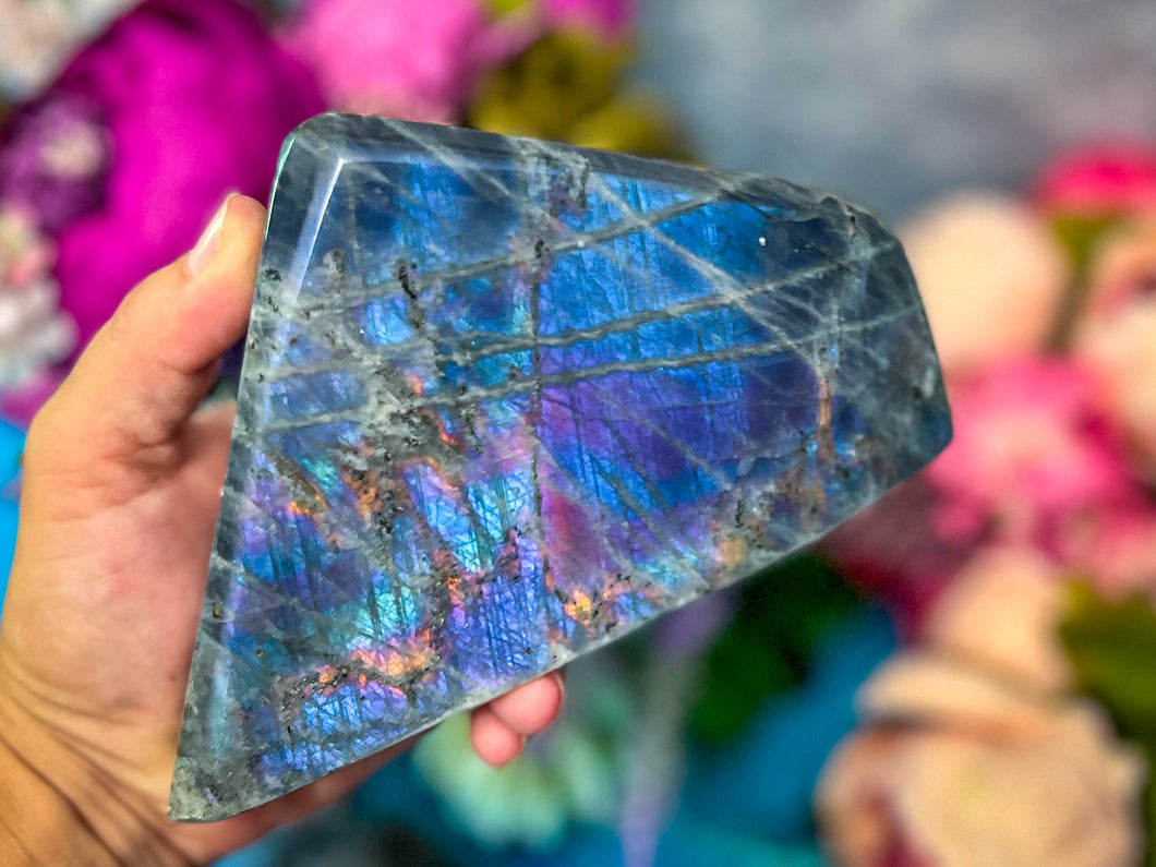 Large Purple Labradorite crystal Freeform, Rainbow Labradorite, White Labradorite